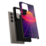 Classic Grid Sunset Vaporwave Art Tough Phone Case