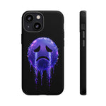 Glitch Sad Face Phone Case, Anime Melt Static Tough Cover