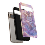 Cherub Cloud Throne Phone Case, Pastel Marble 3D Render Cover