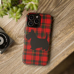 Scottish Terrier Silhouette Plaid Art Tough Phone Case