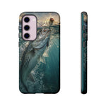 Striped Bass Phone Case, Sunset Topwater Strike Cover for Anglers