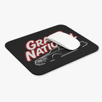 Grand National car Mouse Pad | Retro GNX outline, black racing typography