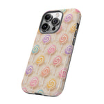 Pastel Swirl Lollipops Tough Case | Candy Pattern Phone Cover