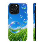 Bubbles Over Grass phone case | Tough Cover