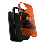 Orange Mustang Art Phone Case, GT500 American Muscle Car Tough Cover for Male