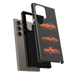 C3 Corvette Art Phone Case Orange, Three-View Vector Cover, Gift