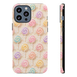Pastel Swirl Lollipops Tough Case | Candy Pattern Phone Cover