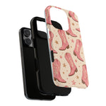 Pink Cowboy Boots phone case | Western pattern | Pastel stars