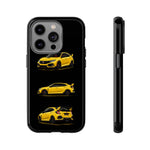 Yellow Type R Sports Car Phone Case Tough JDM Hot Hatch Multi View Print
