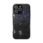 Black C7 City Skyline Rooftop Sports Car Tough Phone Case
