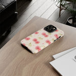 Pink Cherry Pattern Phone Case | Cute Retro Fruit Design