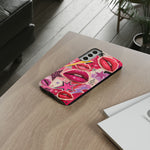 Pop Art Kiss Lip Pattern Phone Case | Bold Lightning Star Collage