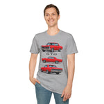 Red 1965 GTO Car Illustration T-Shirt | Classic Muscle Car Trio Tee