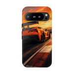 Orange C7 ZR1 High Wing Sports Car Tough Phone Case