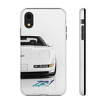 White C4 ZR1 Front View phone case | Car Print Tough Cover for Corvette Owners