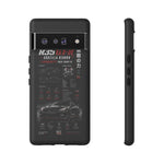 R35 GTR Infographic Phone Case, Black Spec Sheet Tough Cover