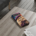 Persian Cat Beret Portrait Tough Phone Case - Painterly