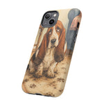 Guilty Basset Hound Phone Case, Muddy Watercolor Art Cover