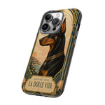 Doberman Art Deco 'La Dolce Vita' Phone Case | Vintage Dog Design