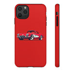 Red Classic Corvette C1 Illustration phone case | Retro Car Tough Case