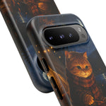 Campfire Cat Phone Case, Marshmallow Night Painterly Cover