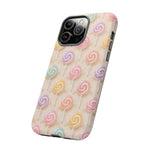 Pastel Swirl Lollipops Tough Case | Candy Pattern Phone Cover