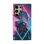 Anime Girl Phone Case Teal, Neon Kanji Calm Gradient Tough Cover
