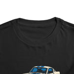 GT350 Toddler T-Shirt – Classic White & Blue Muscle Car Graphic Tee