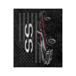 1969 Chevelle SS Black Microfiber Throw Blanket Classic Muscle Car Gift