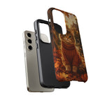 Autumn Cat Phone Case, Fallen Leaves Painterly Cover