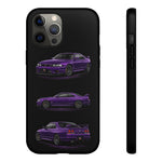 Purple R33 Skyline GTR JDM Sports Car Phone Case Tough Multi View
