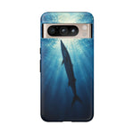 Barracuda Silhouette Phone Case, Sunlit Marine Art Tough Cover