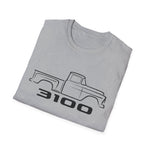 1956 3100 Pickup Black Outline Silhouette Emblem Classic Truck T-Shirt Chevy Fan Gift Tee