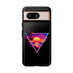 Synthwave Sunset Triangle Phone Case Retro Vaporwave Case