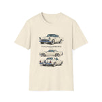 1956 Thunderbird illustrations Trio View T-Shirt | Classic car tee