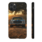 70 Chevelle SS Phone Case, Blue Muscle Car Golden Hour Dirt Road Cover