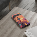Retro Runner Sunset phone case | 80s Vaporwave jogging design