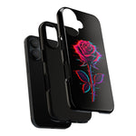 Glitch Rose Neon Phone Case Vaporwave Tough Cover