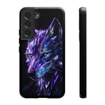Holographic Wolf Phone Case, Fractured Prism Iridescent Cover