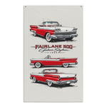 1959 Fairlane Red Banner 34x56 Garage Man Cave Wall Decor Gift