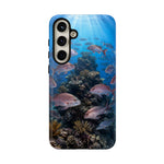 Snapper Reef Phone Case, Sunlit School Ocean Fishing Tough Cover