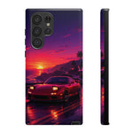 FD RX-7 Retro Sunset Sports Car Tough Case | Neon Vaporwave Beach Drive