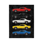 1969 Camaro Five Color Side Profile Microfiber Throw Blanket Muscle Car Gift