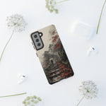 Autumn Temple Steps phone case | Japanese watercolor landscape cover