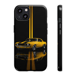 Yellow Camaro Z28 Phone Case, Classic Muscle Car Studio Stripe Cover