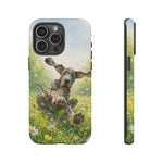 Playful Dog in Meadow Great Dane phone case | Puppy Art Tough Cover