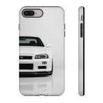 White Skyline Phone Case, R34 GTR 90s JDM Legend Tough Cover for Men, Gift