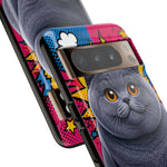 British Shorthair Round Pop Art Tough Phone Case