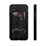 R35 GTR Infographic Phone Case, Black Spec Sheet Tough Cover
