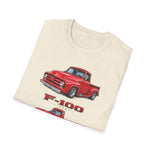 Red 1955 F100 Vintage Truck T-Shirt | Classic Trio Pickup Design